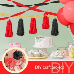Crepe Paper Streamers 10 Rolls 820 Ft Red Gold Black Decorations