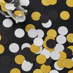 Silver Black Gold Party Decorations – 300Pcs Paper Glitter Confetti Birthday …