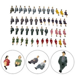 50Pcs Sitting Plastic Figures 1:32? Miniture People Model Human Painted Mixed .