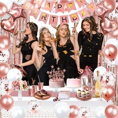 253 Pcs Birthday Decorations for Women Rose Gold Party Decorations for Women …