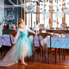 2 Pack Snowflake Tablecloths, 87×51» Plastic Blue Purple Snowflake Table Cover