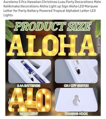 Aurelema Hawaiian Christmas Luau Party Decorations Aloha LED Signs