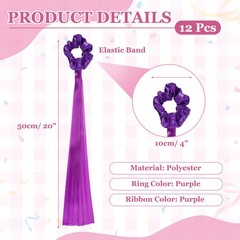 Rainbow Dance Ribbons, Wrist Streamers 20″ & 12 Pcs & Purple