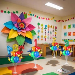 6 Pcs Back to Decorations Balloons Stand Kits Decor Balloons Rainbow Abc 123 …
