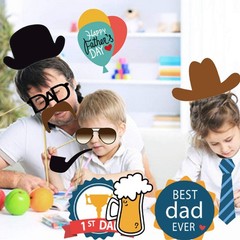 21 PCS Fathers Day Photo Booth Props Birthday Party, Funny Selfie Decoration