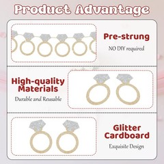 Ring Banner Bachelorette Party Decorations, Pre-Strung Bridal Shower Decorati…
