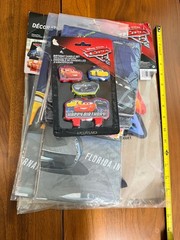 Disney Cars Birthday Decorations Bundle – Candle, Tablecloth, Napkins, NEW