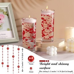 Durable 157 Feet Red Faux Pearl String – Chic Vase Filler for Weddings & Parties