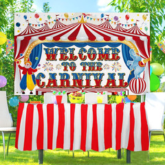 Large Carnival Circus Party Decorations 71 X 43 Inch, Welcome to the Carnival Ba