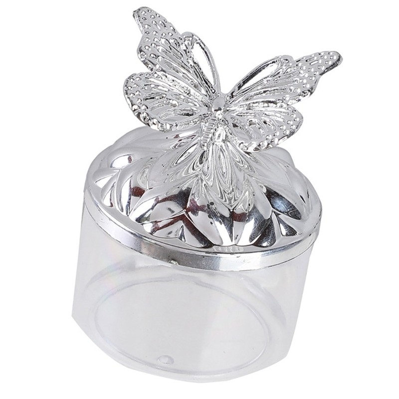 Shimmering Crystal Candy Box Butterfly Wedding Decoration Plastic Storage Bowl