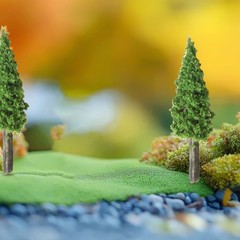 40x Mixed Model Trees With Base For Train Railroad Diorama Models Train Scenery