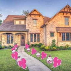 Pink Cupcakes and Balloons Birthday Pathway Markers 14 piece set – FREE SHIPPING