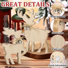 Cute Christmas Tiered Tray Decor Indoor, Wooden Reindeer Christmas Tabletop D…