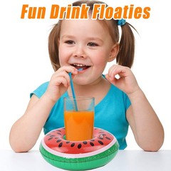 18 Pack Inflatable Drink Holders, Drink Floats Inflatable Pool Cup Holder Coa…