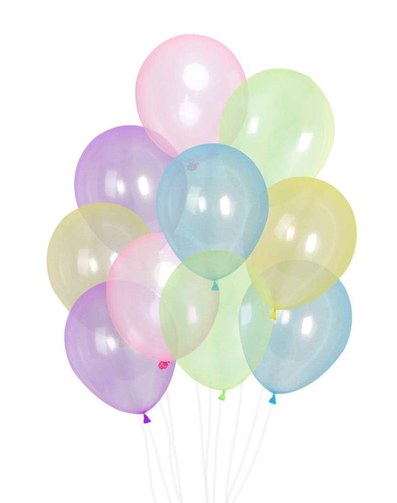 AnnoDeel 100pcs Crystal Pastel Clear Balloon, 12 inch Colorful Thick Transpar…