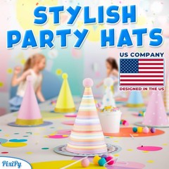 Birthday Party Hats for Kids – 10 pc Colorful Cone-Shaped 7 inch Celebration …