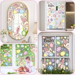 37 PCS Easter Decor, 4 Sheets Window Clings, 9.84 x 13.78 37, Colorful