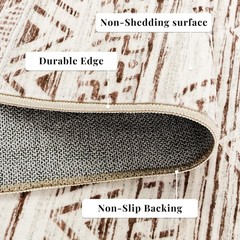 Moroccan Washable Hallway Runner Rug – 2’6″ x 12′ (Rectangular), Beige