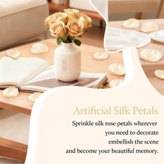 300pcs Cream Rose Silk Petals for Wedding, Bridal Shower Decor, Flower Girl B…