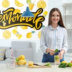 Lemonade Backdrop Banner Decor White – Lemon Party Theme Decorations for Lemo…