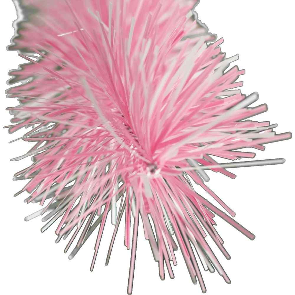 30FT Shiny Pink and Matte White Tinsel Garland Christmas Plastic Fringe Foil