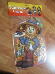 Thanksgiving Autumn 3 Scarecrow Cutouts Decorations 2005 Beistle 2 Sided NOS