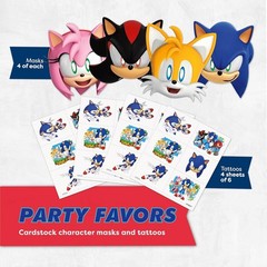 Sonic Disposable Tableware-Plates Napkins Banner Tablecover Tattoos Masks