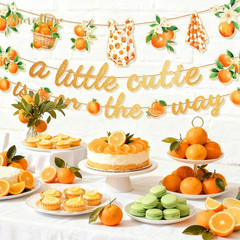 Baby Shower Decorations, 4PCS Glitter a Little Cutie