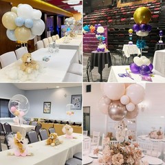 4 Pack Clear Acrylic Table Balloon Stand Kit, 23.6 Inch Tabletop Balloons Center