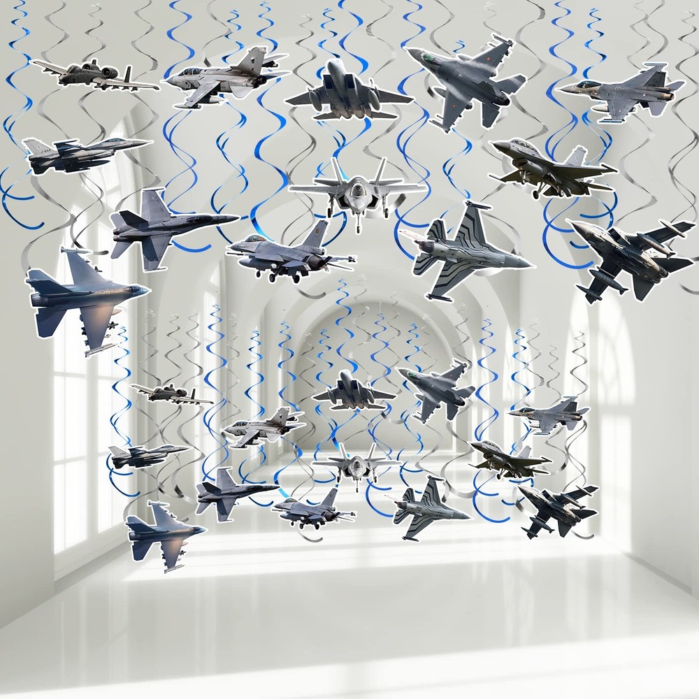 26 PCS Airplane Hanging Swirl Decorations Aircraft Ceiling Streamers Kids Party