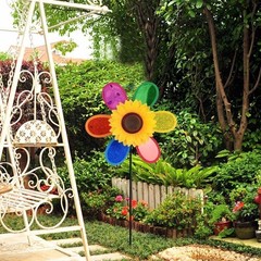 Balcony Sunflower Windmill Wind Spinner Beautiful Bright Colors Creative