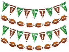 4 Pieces Football Party Decorations, Football Paper Banner with Football Tria…
