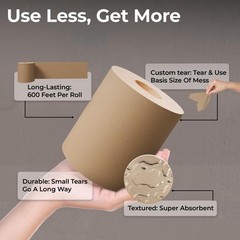 Restaurantware Paper Towel Roll 600′ x 8″ 1 Ply Universal Dispenser 2″ Core H…