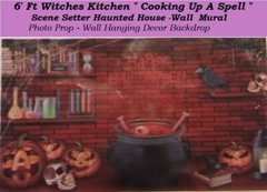 Witches Spell Photo Prop Wall Backdrop Scene Setter Haunted Halloween party
