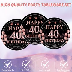 40th Birthday Decorations for Women,Rose Gold 7.64 x 7.36 x 1.73 inches,