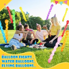 500 Pcs 40 Inches Latex Spiral Balloons – 9 Assorted Colors for Party Decoration