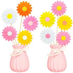 12 PCS Daisy Theme Centerpiece Sticks Groovy Spring Flower Table 70s Hippie