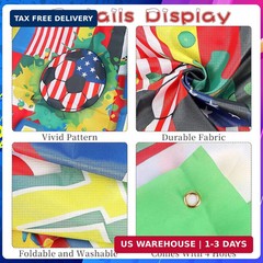 CCINEE 2026 World Cup Soccer Party Backdrop Decorations, 71×43 Inch World Flags
