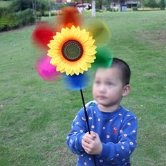 Balcony Sunflower Windmill Wind Spinner Beautiful Bright Colors Creative