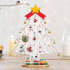 DIY Wooden Christmas Tree Table Desk Decoration Ornaments Festival Party JQ