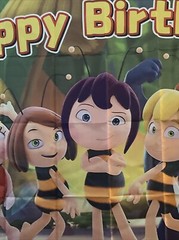 Maya the bee happy birthday backdrop 3 x 5