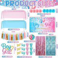 109Pcs Gender Reveal Decorations Boy or Girl Gender Reveal Party Supplies Includ