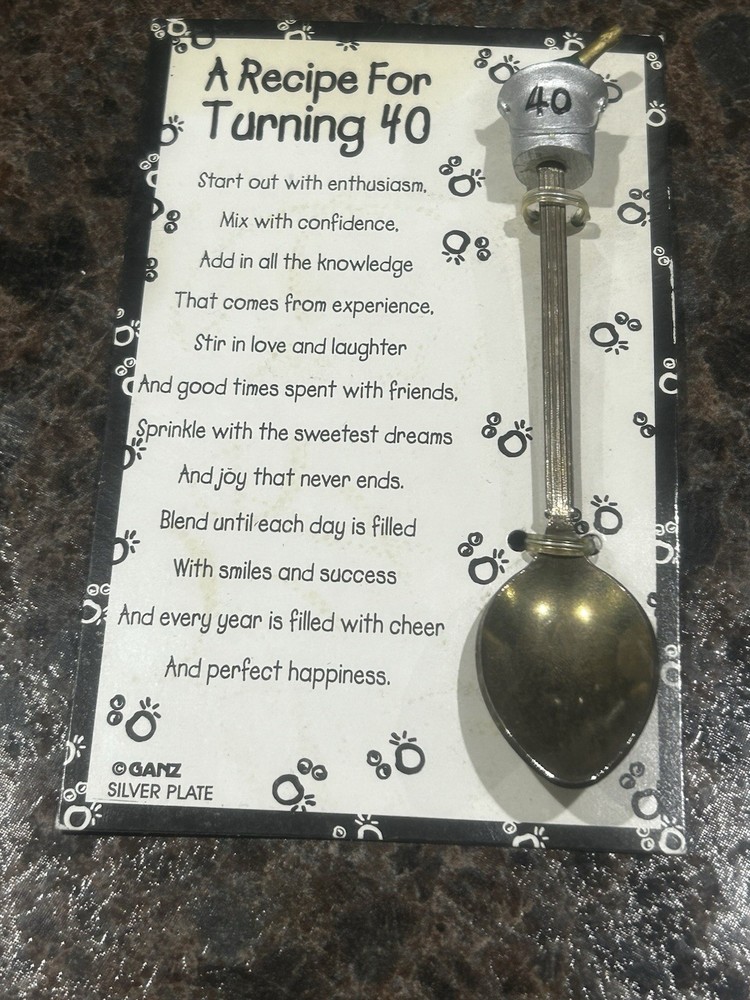 40th Birthday Card-A Recipe For Turning 40-Spoon Card
