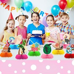 8Pcs Tropical Hawaiian Party Supplies, Tropical Luau Summer Honeycomb Centerp…