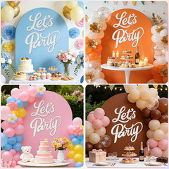 Let’S Party Felt Sign, Flash White Reusable Glitter Letter Banner for Backdrop,
