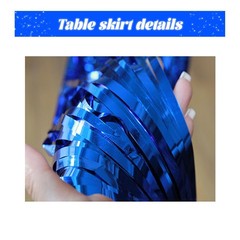 2 Pack 29.5×168 Inch Metallic Foil Fringe Tinsel Table Skirts Disposable Tabl…