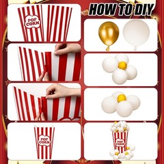 103 Pcs Carnival Circus Party Decorations Set Includes Red White Circus Tent Bac