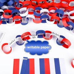300 Paper Chains 4th of July Strips for DIY Independence Day Crafts
