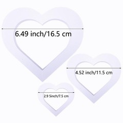 3 PCS White Wooden Heart Centerpiece Heart Shape Sign for Table Fireplace Whi…