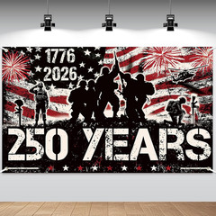 American 250Th Birthday Decoration, 3.6 X 6 Ft American 1776-2026 Backdrop USA B
